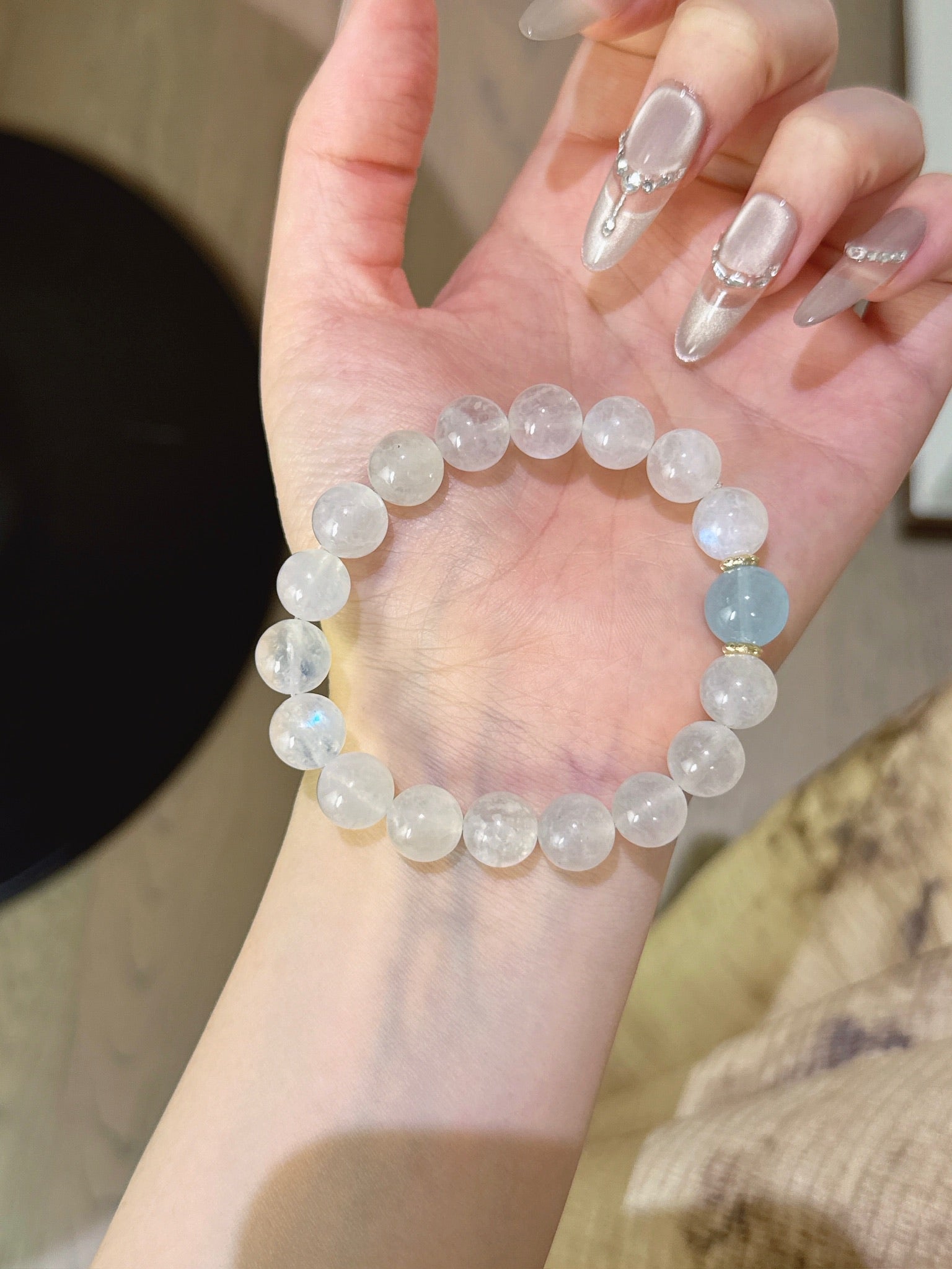 ▫️▪️ Blue moonlight aquamarine bracelet